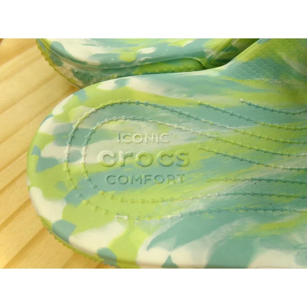 Crocs Classic Two Strap Slide Sandals‎ Mens Aqua / Green Size 11 NWT